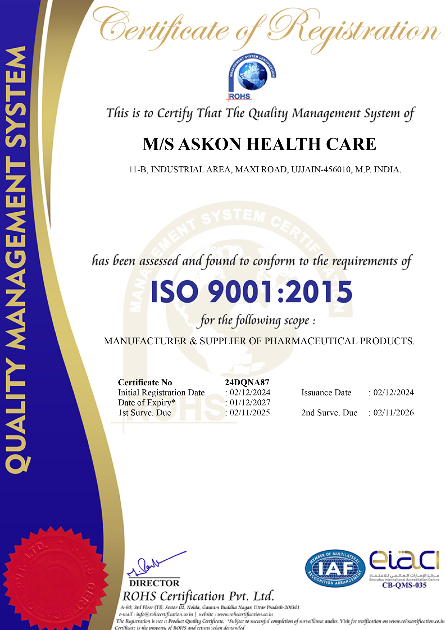 NEW ISO CERTIFICATE EXP 2027
