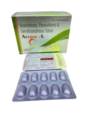 Aceclofenac, Paracetamol & Serratiopeptidase Tablets